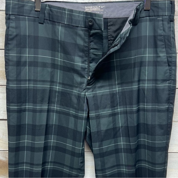 Nike Golf Tour Permormance Pants Mens 35x30‎ Gray Plaid Straight - Picture 4 of 12